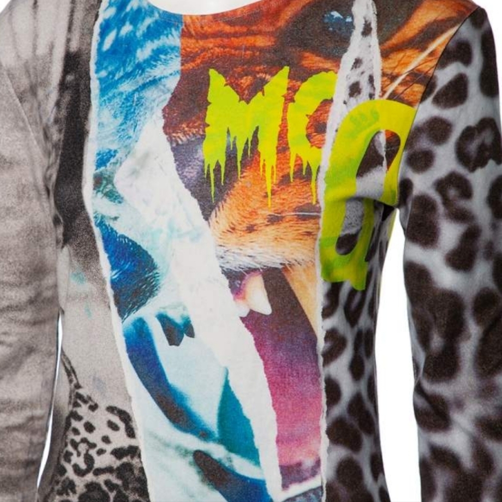 Alexander Mcqueen Multicolor Graphic Long Sleeve Dress - Picture 4 of 4